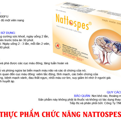 Thực Phẩm bảo vệ sức khỏe viên nang NATTOSPES giảm tai biến mạch máu não