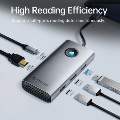 Hub đa năng 6 in 1 cổng Type-C PW11-6PR-SV-EP - Hàng chính hãng