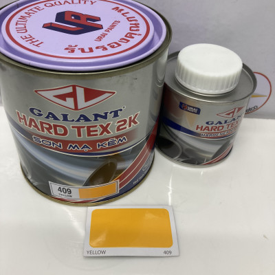 Sơn sắt mạ kẽm không cần lót Galant Hard Tex 2K Flat Yellow 409 1L/bộ