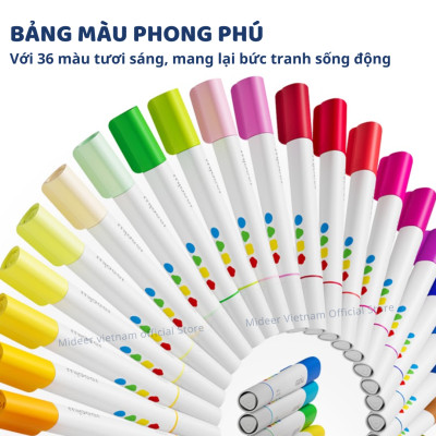 Bút màu nước cho bé Mideer, bút lông xóa được an toàn cho bé Washable Marker