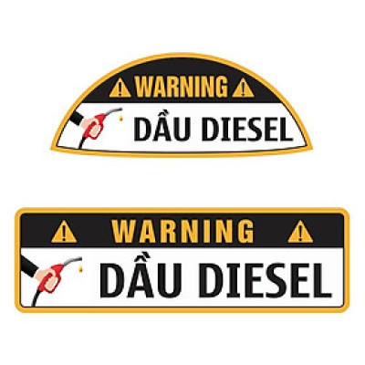 Tem Nhựa Dán Cảnh Báo Đổ Xăng - Đổ Dầu Diesel Cho Xe Hơi, An Toàn, Tiện Dụng Khi Đổ Xăng, Tránh Nhầm Lẫn. TakyHome 9100
