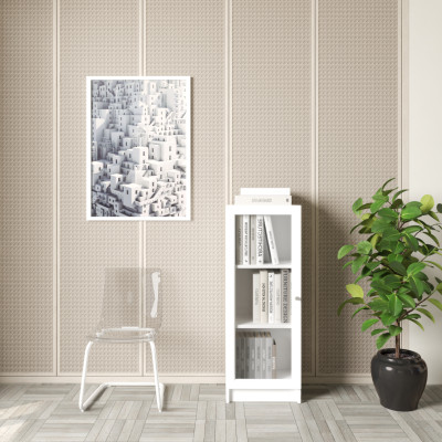 [Happy Home Furniture] CATY, kệ sách 3 tầng cửa kính size nhỏ,  40cm x 30cm x 106cm (DxRxC), KSA_013