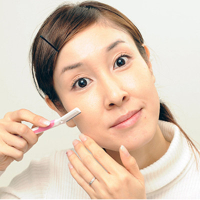 Set 03 dao cạo lông mày Pretty size L lưỡi bằng thép mạ Titanium sắc bén & bền bỉ - nội địa Nhật Bản