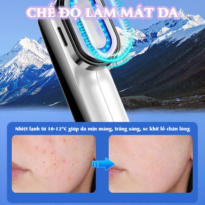 Máy Massage Mặt Và Nâng Cơ Mặt Nikio NK-128 - Công Nghệ Điện Di RF và EMS, Photon Xanh và Đỏ Chườm Nóng Và Lạnh - Hỗ Trợ Đẩy Tinh Chất, Giảm Nếp Nhăn, Tăng Sinh Collagen, Trẻ Hóa Da