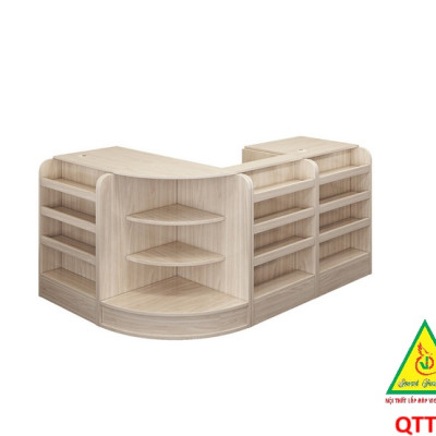 Quầy tính tiền, Bàn thu ngân cho cửa hàng tiện lợi, siêu thị mini, shop QTT520 - Nội thất lắp ráp Viễn Đông ADV