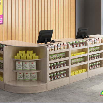 Quầy tính tiền, Bàn thu ngân cho cửa hàng tiện lợi, siêu thị mini, shop QTT520 - Nội thất lắp ráp Viễn Đông ADV