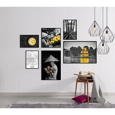 Bộ Tranh 6 Bức Tranh Hà Nội Xưa, Tranh Treo Tường Canvas Cao Cấp