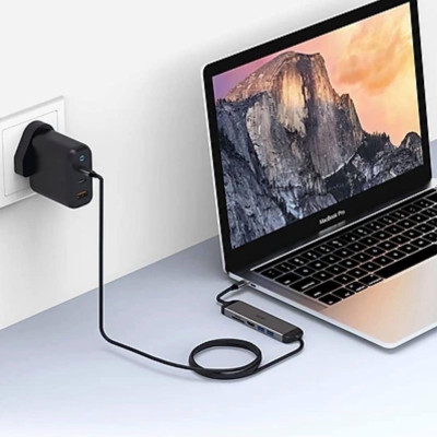 Hub Chuyển Đa Năng WIWU Alpha USB-C A521H 5 in 1 Chất Liệu Hợp Kim Kẽm, Hỗ Trợ Sạc Nhanh - Hàng Chính Hãng 