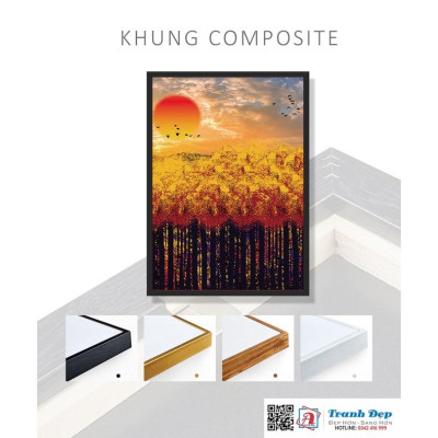 Bộ 3 tranh mica cao cấp Hươu và thu vàng - MK120