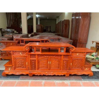 Kệ tivi gỗ hương đá dài 2m2