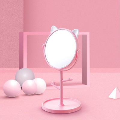 Gương Tai Mèo Để Bàn Trang Điểm Xoay 1 Mặt Hàn Quốc - Hàng chính hãng