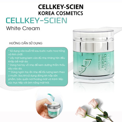 Kem Dưỡng Trắng Da Tế Bào Gốc Hàn Quốc Cấp Ẩm Xóa Nhăn Phục Hồi Trẻ Hoá Da Và Chống Lão Hoá Cellkey-Scien White Cream (30g)