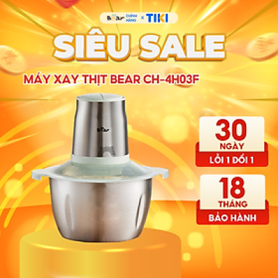 Máy Xay Thịt Bear Cối Xay Thịt Máy Xay Thịt Đa Năng Máy Xay Rau Củ Xay Nhuyễn Thịt Cá 4 Lưỡi Dao CH-4H03F - Hàng chính hãng