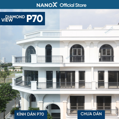 Phim cách nhiệt NanoX P70 sáng màu, độ trong suốt cao, chống IR & UV cho nhà kính