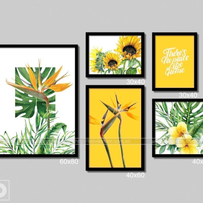 TRANH CANVAS TREO TƯỜNG - HOA THIÊN ĐIỂU - PHÒNG KHÁCH - L16