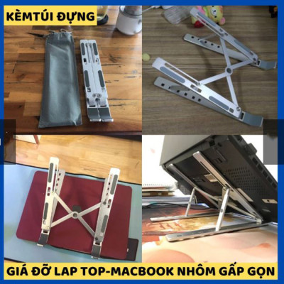 Đế tản nhiệt cho Laptop, Macbook - Giá đỡ, kệ đỡ, phụ kiện cao cấp cho Macbook, Laptop bằng hợp kim nhôm thông minh gấp gọn loại nhẹ, mỏng USLION-N3- Hàng Chính Hãng