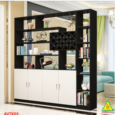 Vách ngăn kiêm tủ rượu trang trí phòng khách , nhà bếp 4VTK03 - NỘI THẤT LẮP RÁP VIENDONGADV