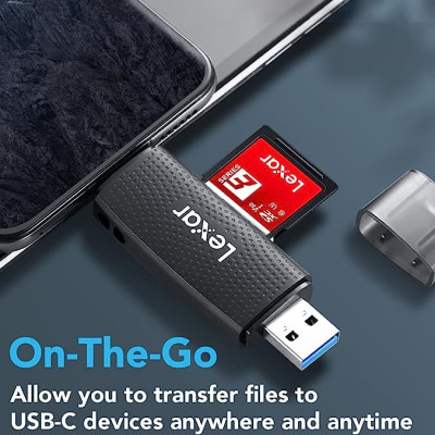 Đầu đọc thẻ nhớ Lexar RW310X Dual-Slot SD / MicroSD USB 3.2 Type-C và Type-A, tốc độ đọc 170Mb/s - Hàng chính hãng BH 12 tháng