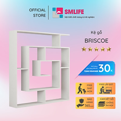 Giá sách bằng gỗ trang trí gia đình SMLIFE Briscoe