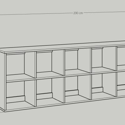 [Happy Home Furniture] ZANE , Kệ sách 2x6 ,200cm x 28cm x 60cm ( DxRxC), KSA_039