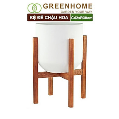 Đôn Kê Chậu Cây Greenhome, C42xR30cm, Đôn Gỗ Tràm Bền Cứng, Lắp Đặt Dễ Dàng, Tăng Tính Thẩm Mỹ Chậu Cây Cảnh