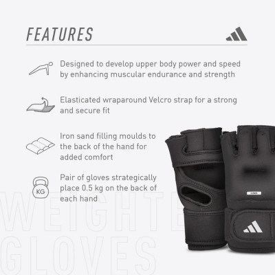 Găng Tay Tạ Weighted Gloves ADIDAS ADWT-10702 Trọng lượng 0,5kg (1 Cặp)
