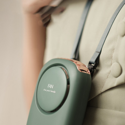 Quạt cầm tay mini siêu mát Rhino F301 tích điện với 3 mức độ gió, lưu lượng cao kèm dây treo - Hàng chính hãng