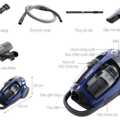 Máy hút bụi Samsung VCC8836V36/XSV - Hàng chính hãng