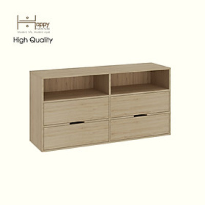 HAPPY FURNITURE , Tủ lưu trữ 4 ngăn kéo - LAYLA , THK_330 , 140cm x 40cm x 70cm DxRxC