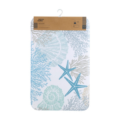 Thảm Nhà Tắm Polyester COLONIAL Màu Xanh Dương Nhạt|Index Living Mall| Nội Thất Thái Lan