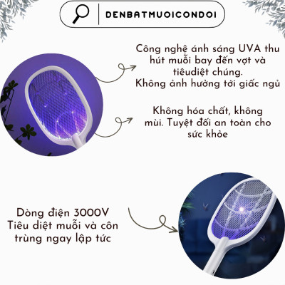 Vợt Muỗi Thông Minh Tự Động Bắt Muỗi Đa Năng 2 Trong 1 Tích Hợp Đèn Led Mã WD947 Loại Tốt, Hàng Chính Hãng