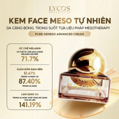 [MUA 1 ĐƯỢC 2] Kem Face Meso Tế Bào Gốc Pure Geneso Advanced Cream Lycos 20g: Sáng mịn, bật tone, giúp da căng mướt mịn màng ngay sau khi sử dụng