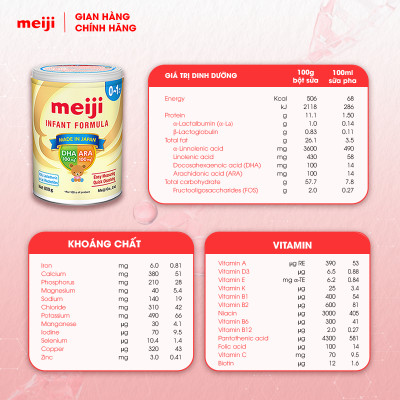 Combo 2 Hộp Sản Phẩm Dinh Dưỡng Công Thức Meiji Infant Formula - Nhập khẩu chính hãng (800g)