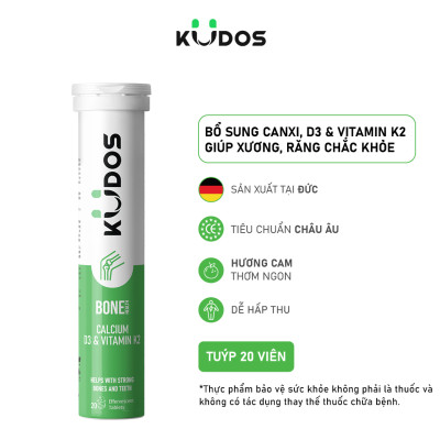 Combo Thực phẩm bảo vệ sức khỏe KUDOS KIDS + Viên Sủi KUDOS BONE + Viên Sủi KUDOS DAILY (20 viên/tuýp)