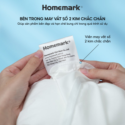 Bảo Vệ Gối Khách Sạn Homemark 50x70cm - Kháng Nước, Chống Bụi, Khóa Kéo Tiện Lợi