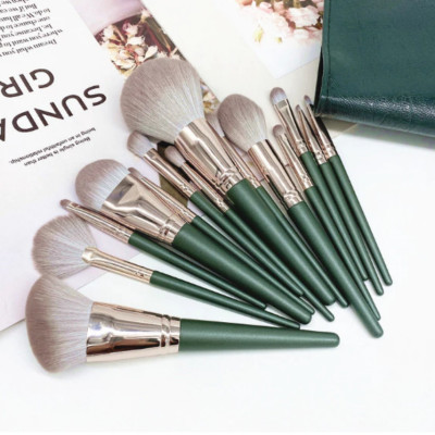 Cọ trang điểm bao da cán gỗ cao cấp