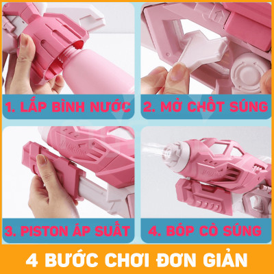 Súng nhựa bắn nước xịn đồ chơi trẻ em, phun áp lực cao cho bé cỡ lớn