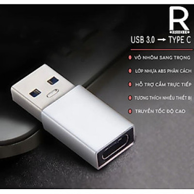 Đầu chuyển đổi USB TypeC và USB 3.0 thương hiệu RIBI - hàng chính hãng