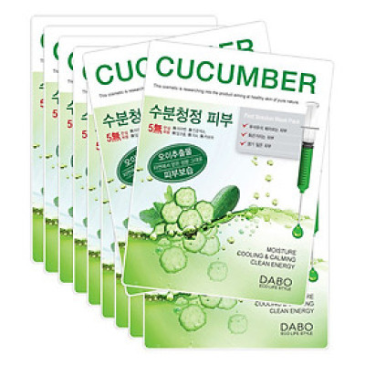 Bộ 10 Miếng Đắp Mặt Nạ Dabo Dưa Leo Cao Cấp Hàn Quốc 8809351952660 (23g / Gói)