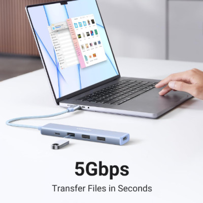 Hub chuyển USB-C sang HDMI +  PD 100W + 3 x USB 3.0  Ugreen 35581 - Hàng chính hãng