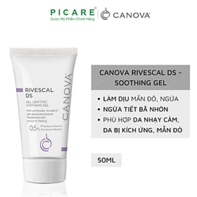 Gel Làm Dịu Da, Ngăn Ngừa Tiết Bã Nhờn Canova Rivescal Ds Soothing Gel 50ml