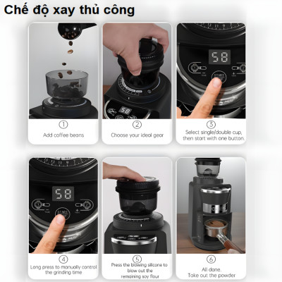 Máy xay hạt cà phê Espresso tự động tích hợp 31 chế độ xay thương hiệu HiBREW G3A - Hàng Chính Hãng