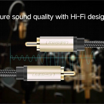 Ugreen UG20744AV133TK 15M màu Xám Cáp âm thanh bông sen Coaxial cao cấp - HÀNG CHÍNH HÃNG