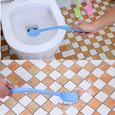 Bộ Vệ Sinh 1 Cọ Rửa Đầu Tròn Và 1 Bàn Chải Đầu Vuông Chà Rửa Bồn Cầu Toalet + 2 Miếng Dán Tiện Ích