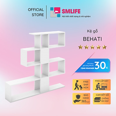 Giá sách giá rẻ hiện đại từ gỗ công nghiệp SMLIFE Behati