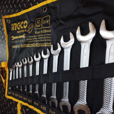 BỘ 12 CỜ LÊ 2 MIỆNG/2 VÒNG 6-32MM INGCO - HÀNG CHÍNH HÃNG