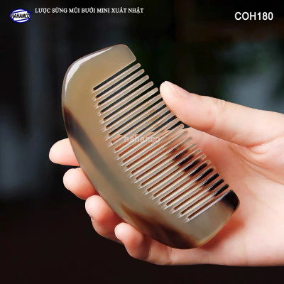 Lược Sừng Múi Bưởi Mini Răng Thưa (Size: XS-9cm) COH189 - Chải tóc xoăn rối xù, phụ kiện bỏ túi tiện dụng không thể thiếu - Chăm sóc tóc - HAHANCO