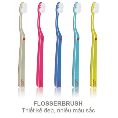 Bộ đôi bàn chải UltraSoft FlosserBrush lông siêu mềm - Thụy Sĩ