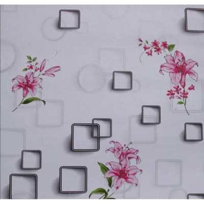 Combo 10M decal giấy dán tường Ô Vuông Hoa Ly Hồng (10mx0.45m).