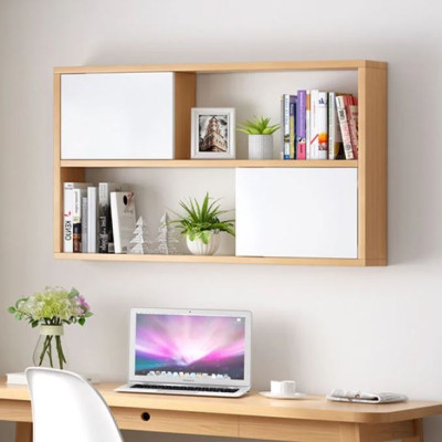 Kệ Gỗ Treo Tường 2 Tầng 2 Cánh Tủ Màu Trắng và Sồi Juno Sofa CTKT413 KT 120x65x24cm